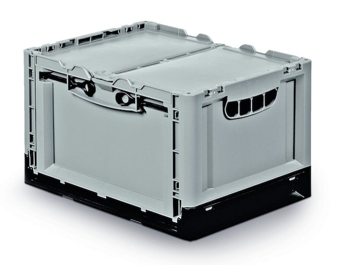 Solid foldable box with lid