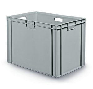 Solid euro container with reinforced base and open handles 600x400x440