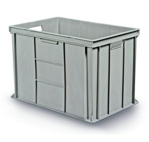 Solid euro container with open handles
