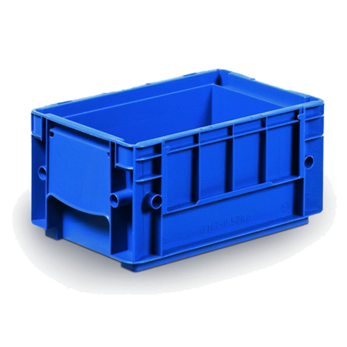 Klt box with integrated label holder and smooth base (297x198x147)