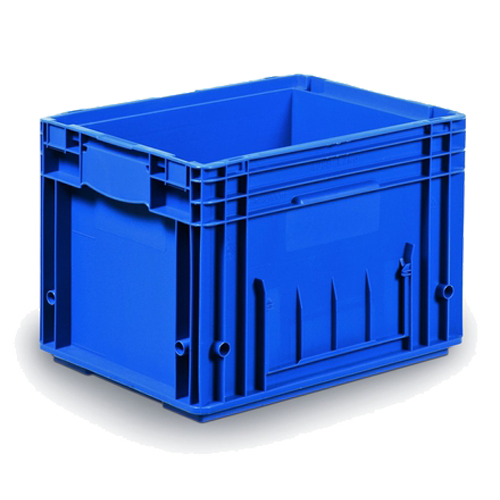 Caja KLT con etiquetero integrado y base lisa 396x297x280