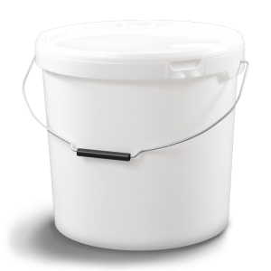 Cubo cilíndrico con tapa y asa de plástico/metálica 19.5 litros