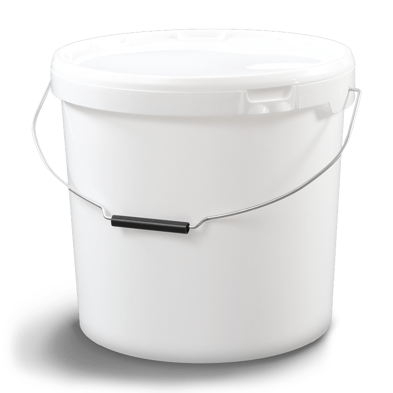 Cubo cilíndrico con tapa y asa de plástico/metálica 19.5 litros