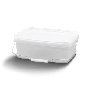 Rectangular bucket with lid and metal handle 36 liters