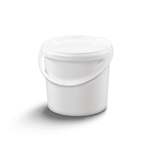 Cubo cilíndrico con tapa y asa de plástico/metálica 3.9 litros