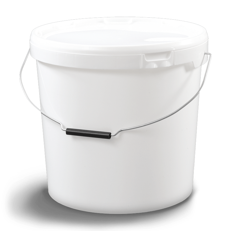 Cubo cilíndrico con tapa y asa de plástico/metálica 17.9 litros