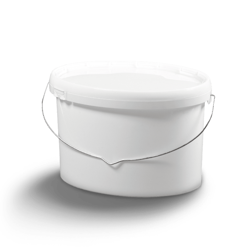 Cubo oval con tapa y asa de plástico/metálica 8.4 litros