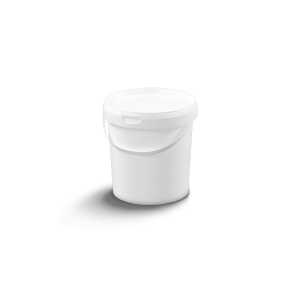 Cubo cilíndrico con tapa y asa de plástico 1.2 litros