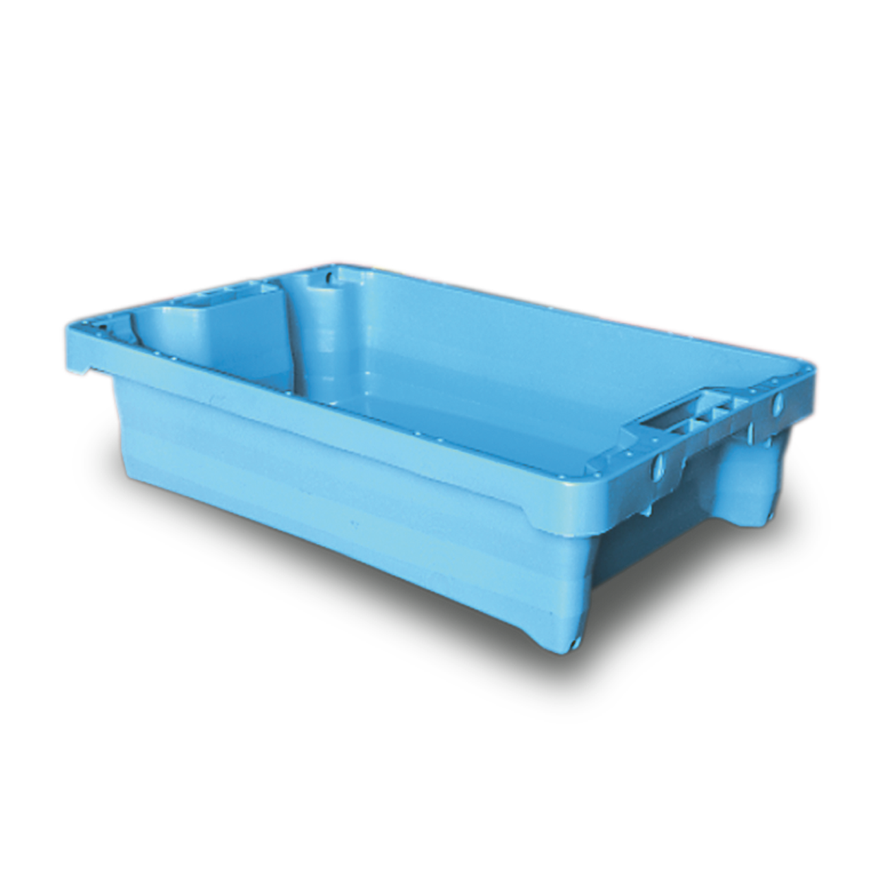 Cubeta apilable y encajable con drenaje 600x400x155