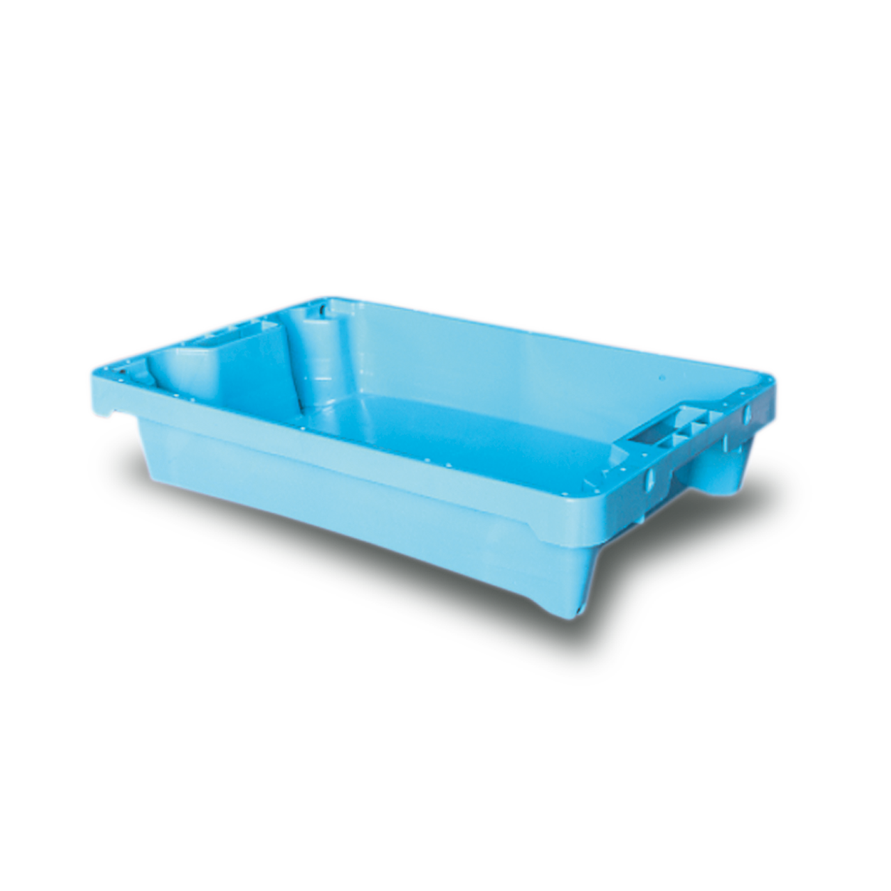 Cubeta apilable y encajable con drenaje 600x400x125