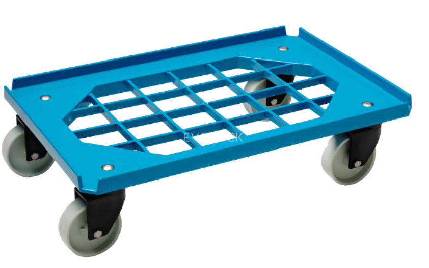 Carro estandar 600x400 con 4 ruedas giratorias superfície rejada