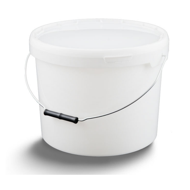 Cubo cilíndrico con tapa y asa de plástico/metálica 15.9 litros