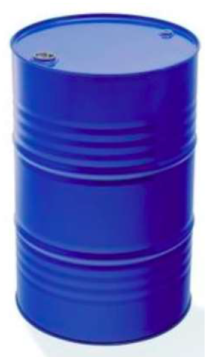 Metal jerry can 2 spouts epoxy 230l blue