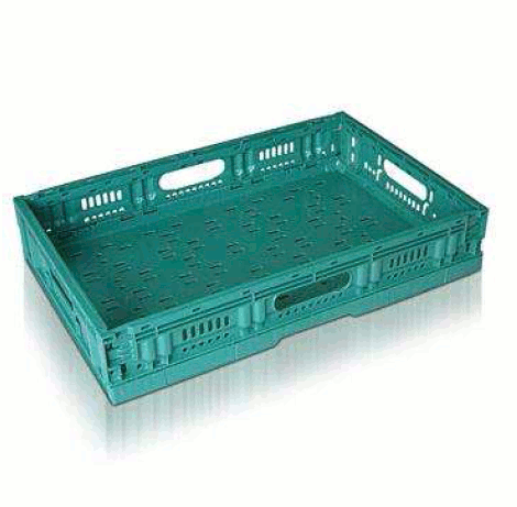 Caja plegable rejillada con asas abiertas 600x400x118