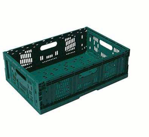 Caja plegable rejillada con asas abiertas 600x400x196