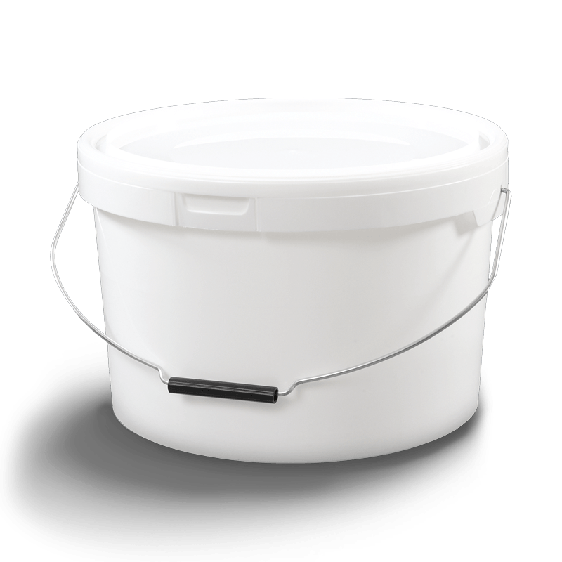 Cubo cilíndrico con tapa y asa de plástico/metálica 13.6 litros