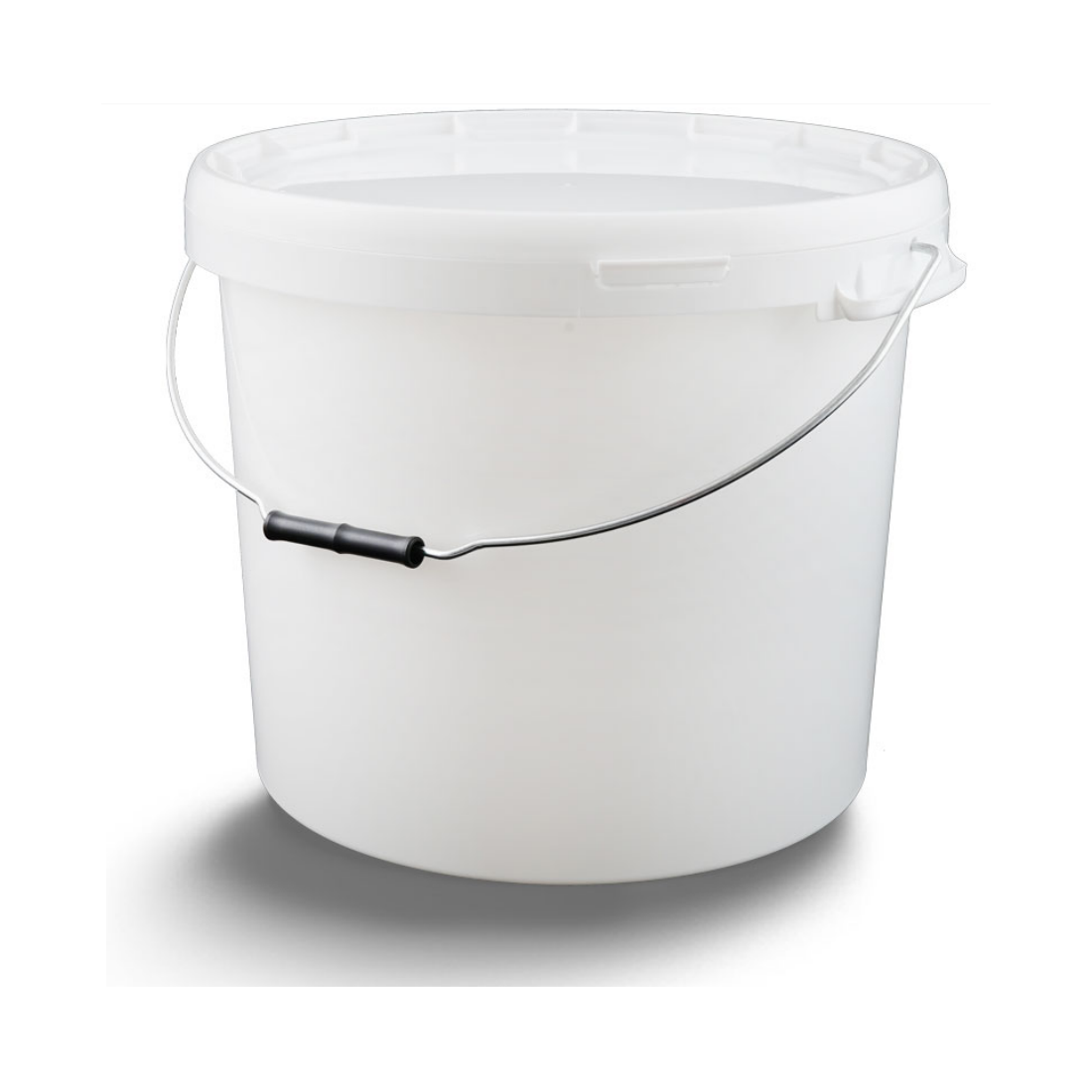 Cubo cilíndrico con tapa y asas laterales/metálica 27.5 litros